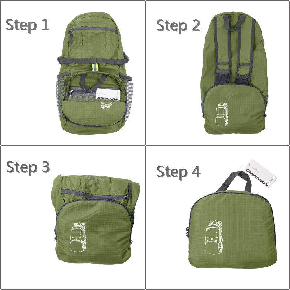 초경량 패커블 백팩, 25L 소형 방수 하이킹 데이팩 접이식 여행용 백팩