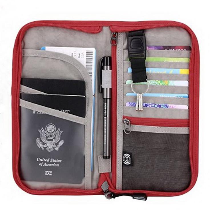 새로운 레드 여성 가족 카드 지갑 파우치 여행 지갑 고품질 여권 홀더