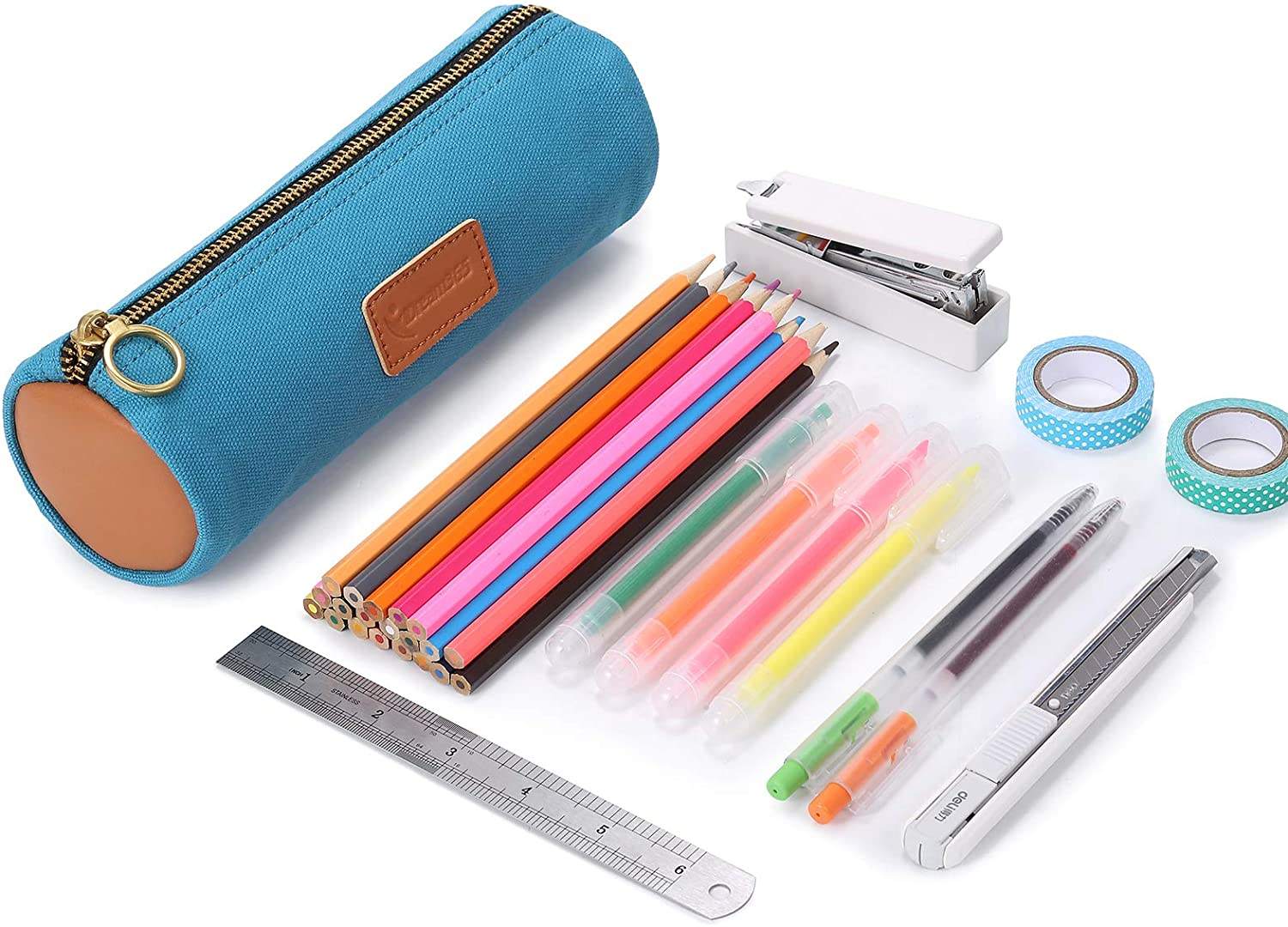 맞춤형 연필 가방 내구성 필통 가방, 황동 지퍼, 색상 디자인 - 노란색 연필 가방