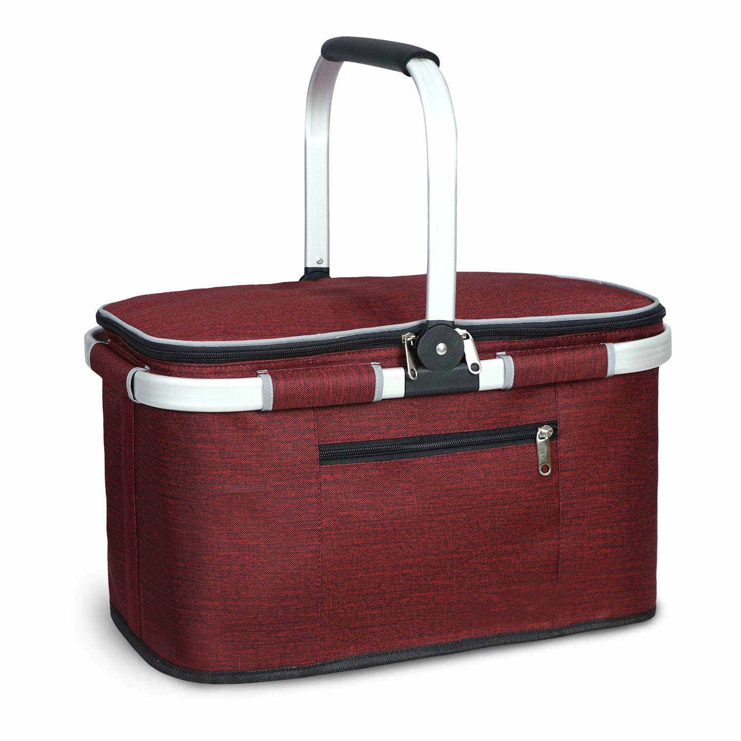 접을 수있는 피크닉 바구니 쇼핑 여행 캠핑 식료품 가방 