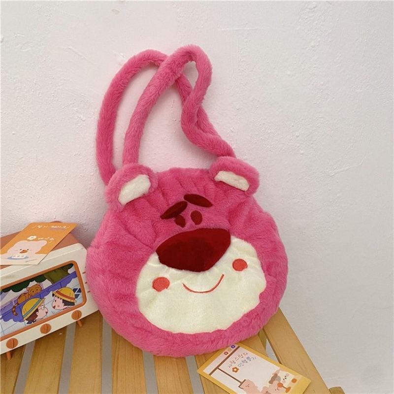 사랑스러운 퍼지 패턴 끈달린 가방 다채로운 지퍼 핸드백 로고 