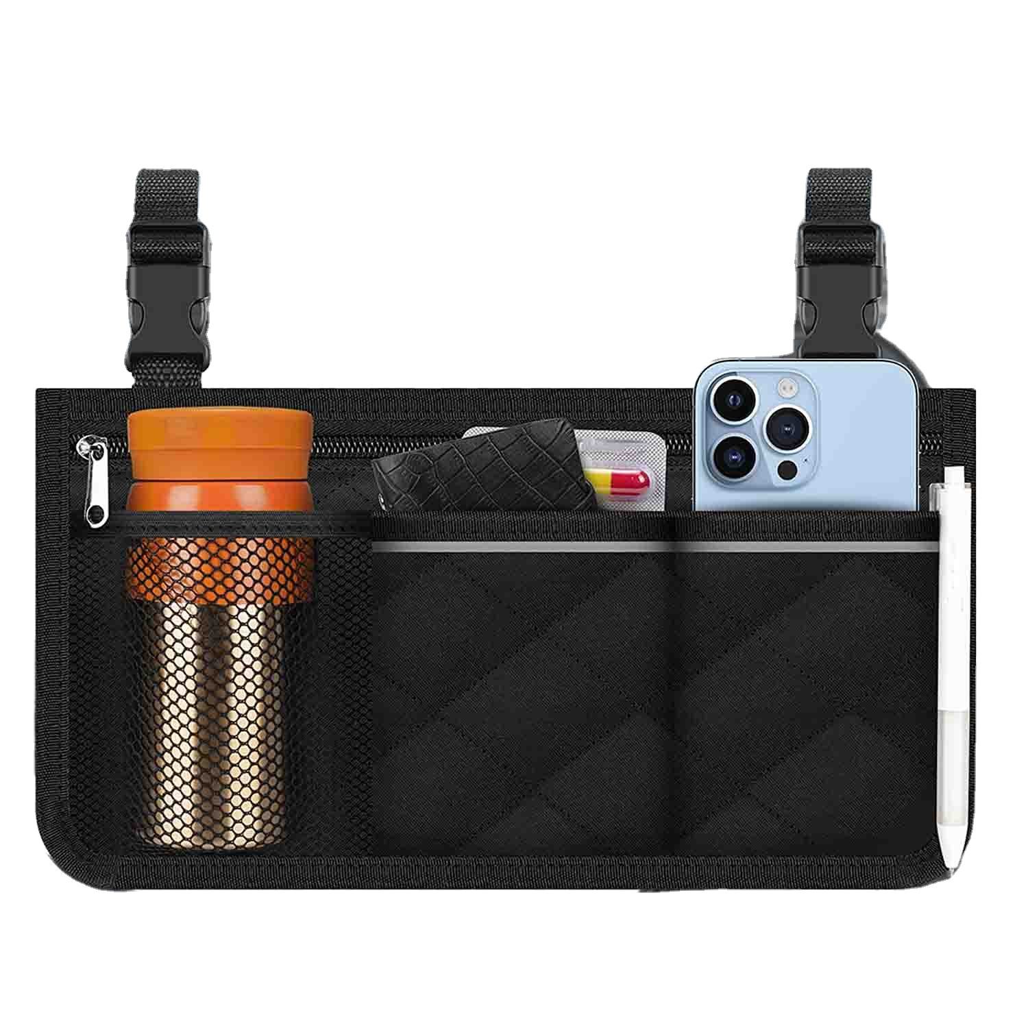 여행 사이드 양면 부착 휠체어 파우치 노인을위한 토트 백