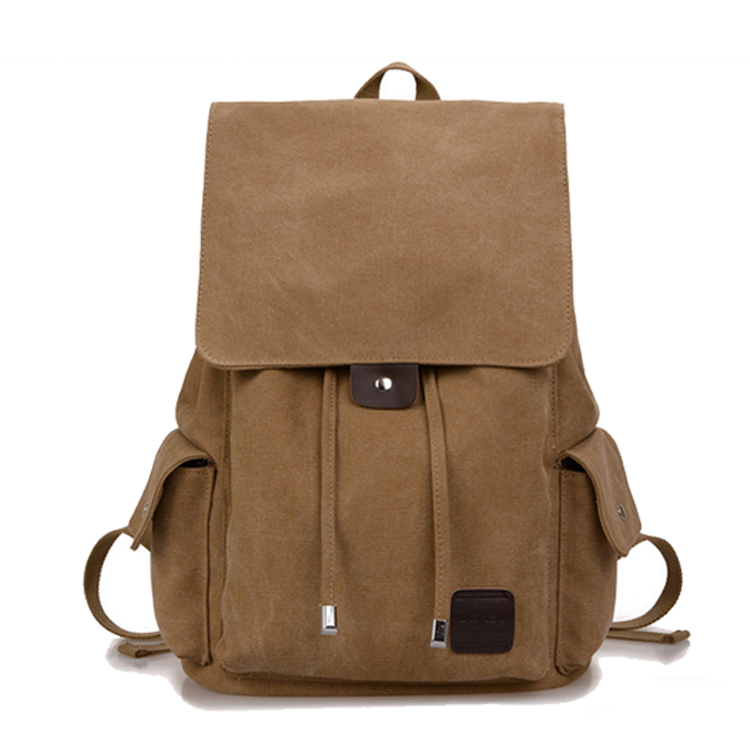 빈티지 캔버스 졸라매는 끈 배낭 가방, 하이킹 배낭 배낭