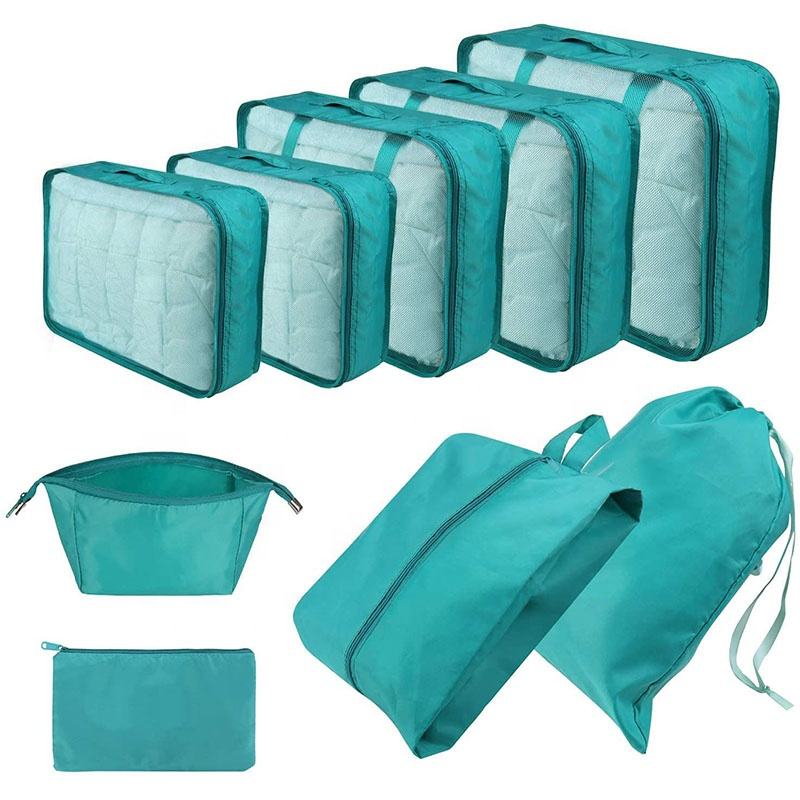 9 조각 여행 화장품 가방 압축 수하물  확장 포장 큐브 