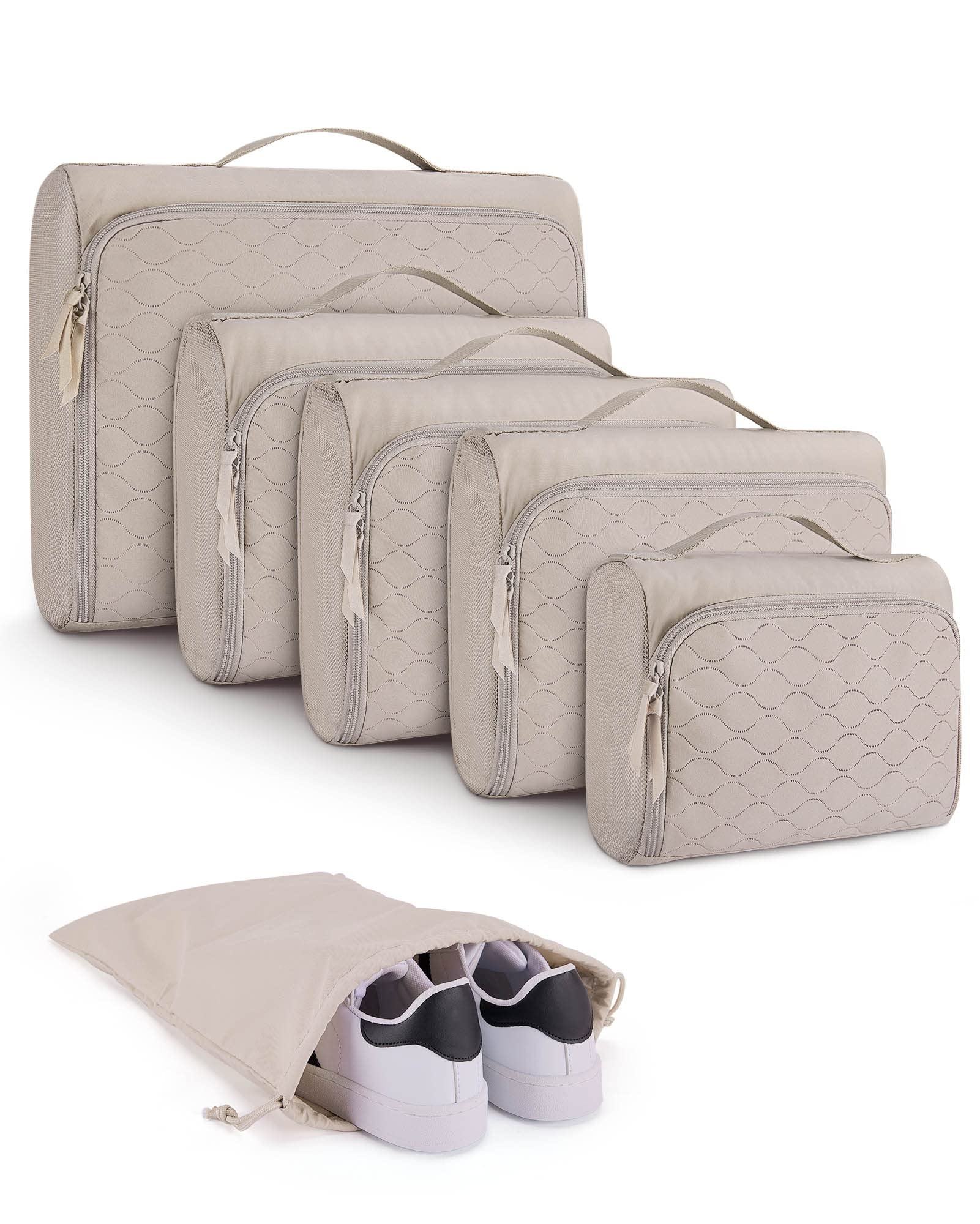 6 조각 수하물  속옷  여행용 압축 포장 큐브 