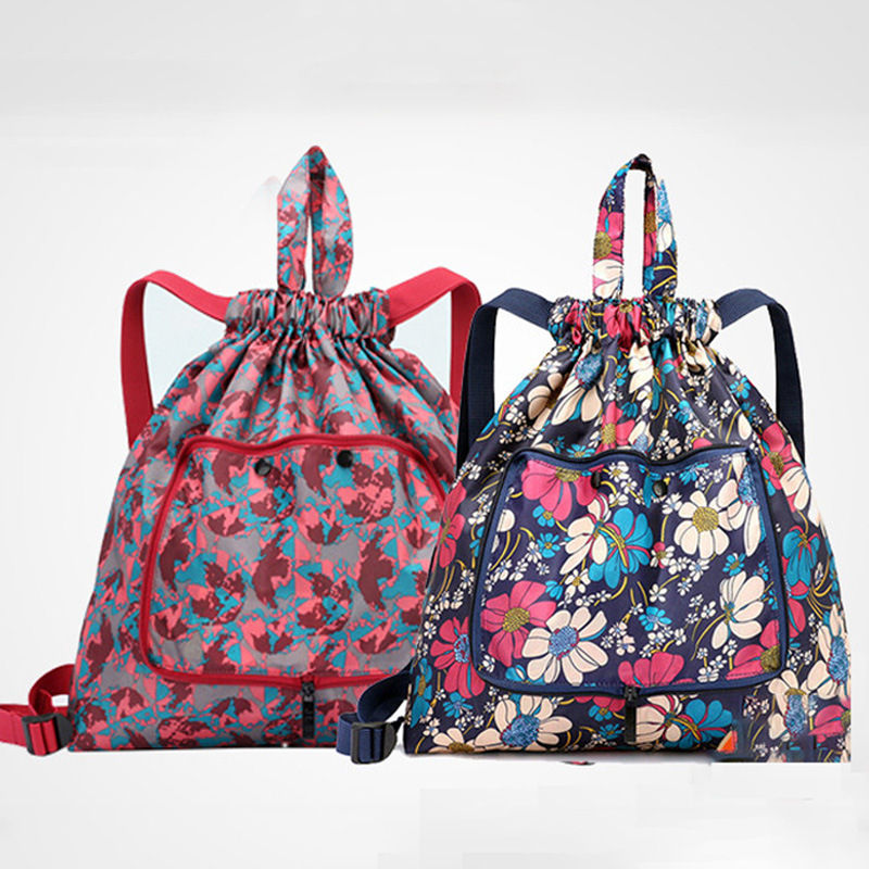  환경 친화적인 슈퍼마켓 식료품류  RPET 졸라매는 끈 쇼핑백