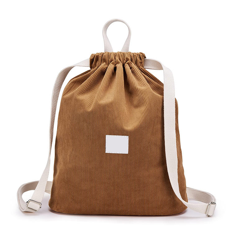 코듀로이 쇼핑 드로스트링 백 대용량 드로스트링 데이 팩