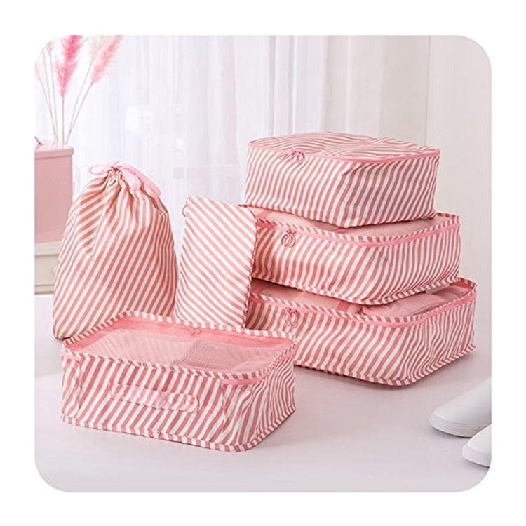 확장 가능한 압축 속옷 포장 큐브 6 pcs 세면 용품 화장품 가방 세트