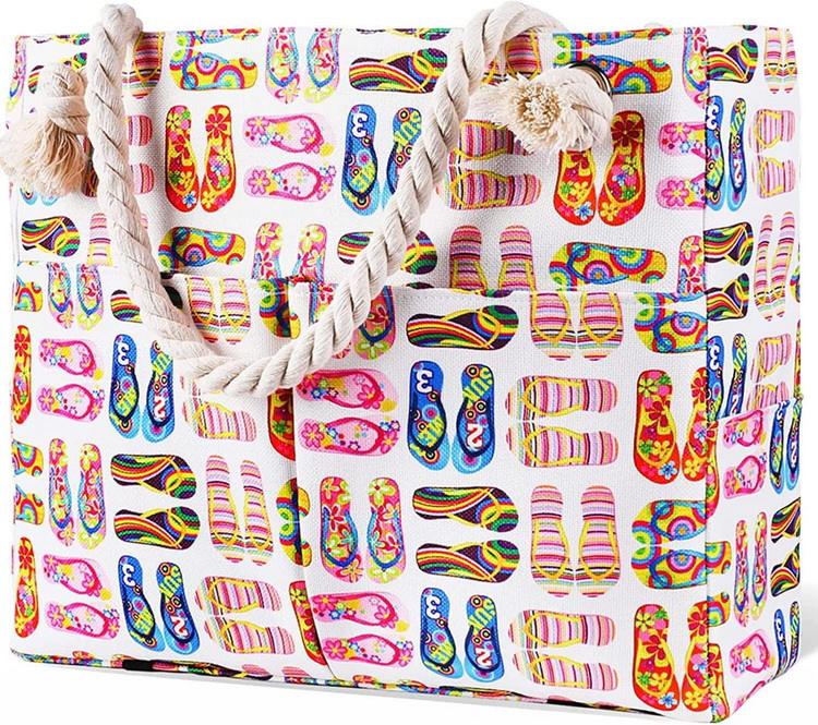 방수 대형  새로운 디자이너 여름 해변  캔버스 토트 백 