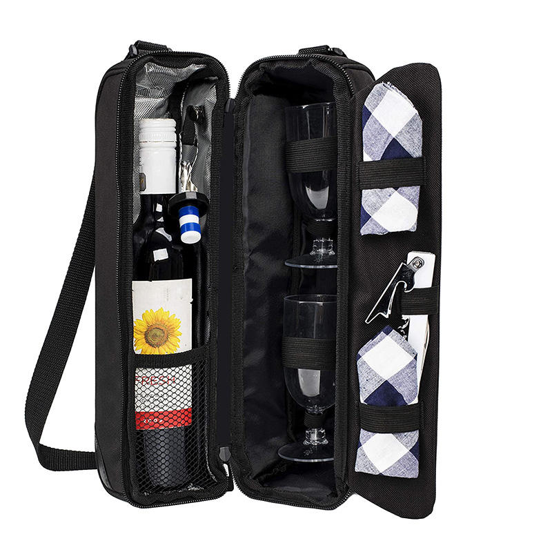 고품질 고급 열 절연 와인 병  쿨러  휴대용 세트 운반 가방 