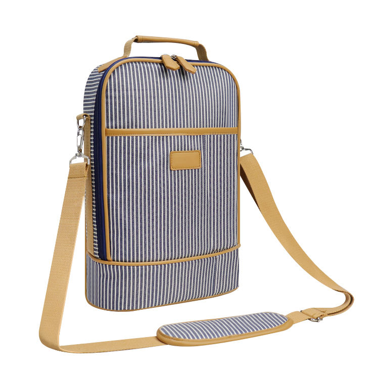 휴대용 와인 캐리어  2 병 절연 와인 쿨러 가방 어깨 끈