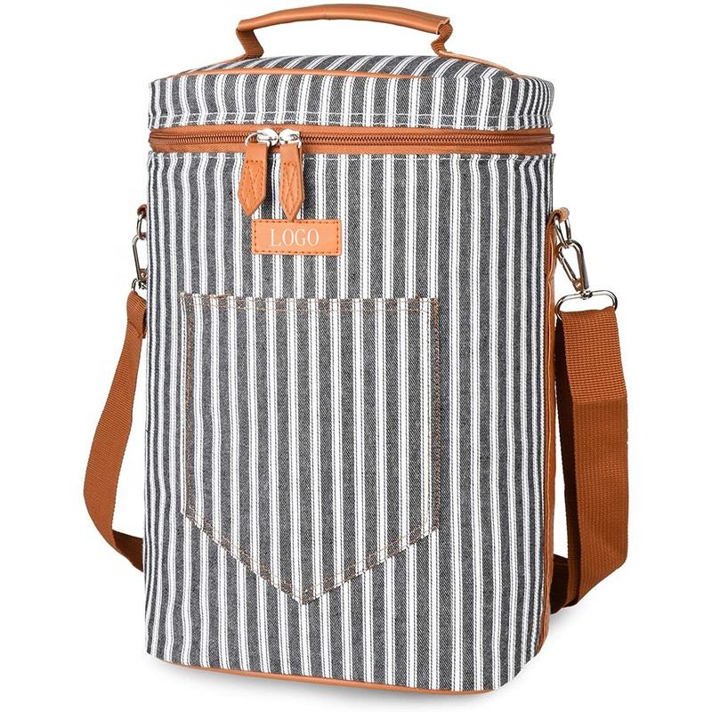 2 병 와인 캐리어 가방  소프트 절연  쿨러 토트 백 