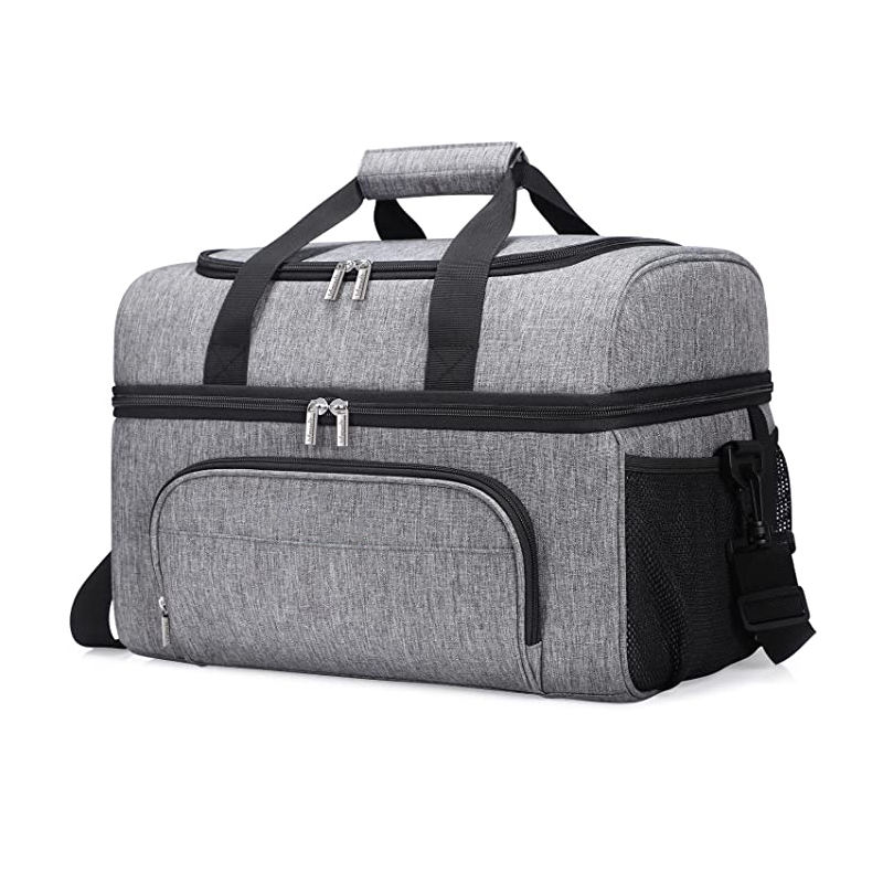 고품질 다기능 방수 열 식료품 쿨  절연 이중 구획 쿨러 점심 가방