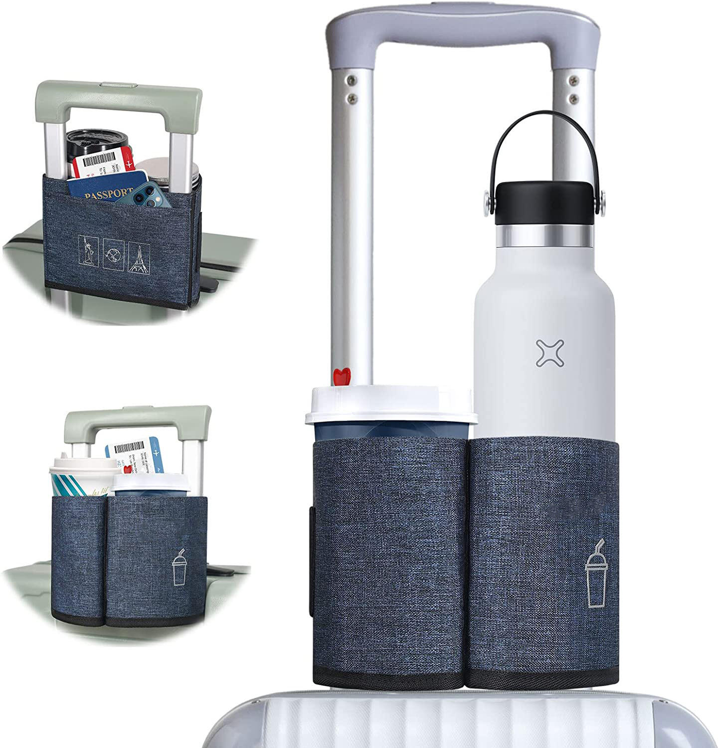 수하물 여행 음료 컵 홀더 모든 가방에 적합  음료 캐디 