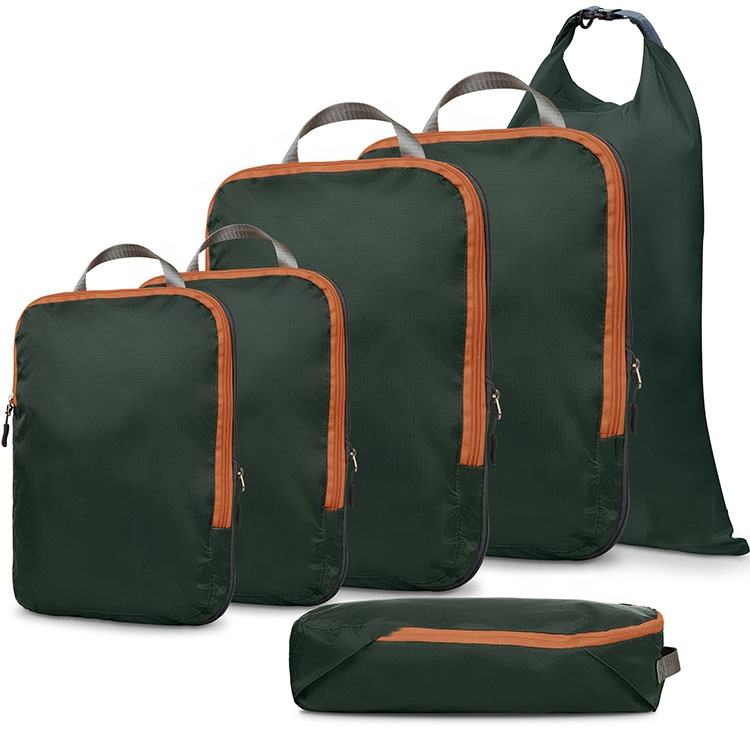 직물  6pcs 가방 세트 여행 RPET 포장 큐브 압축