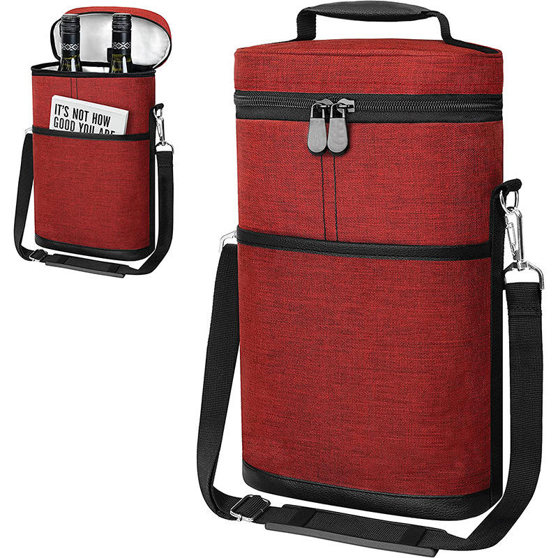 BSCI 공장 프로모션 옥스포드 2 병 와인 쿨러 가방 