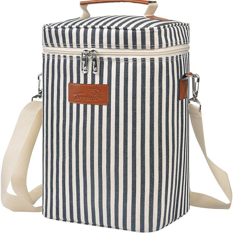 BSCI 4 병 와인 두꺼운 알루미늄 호일 냉장 와인 쿨러 가방