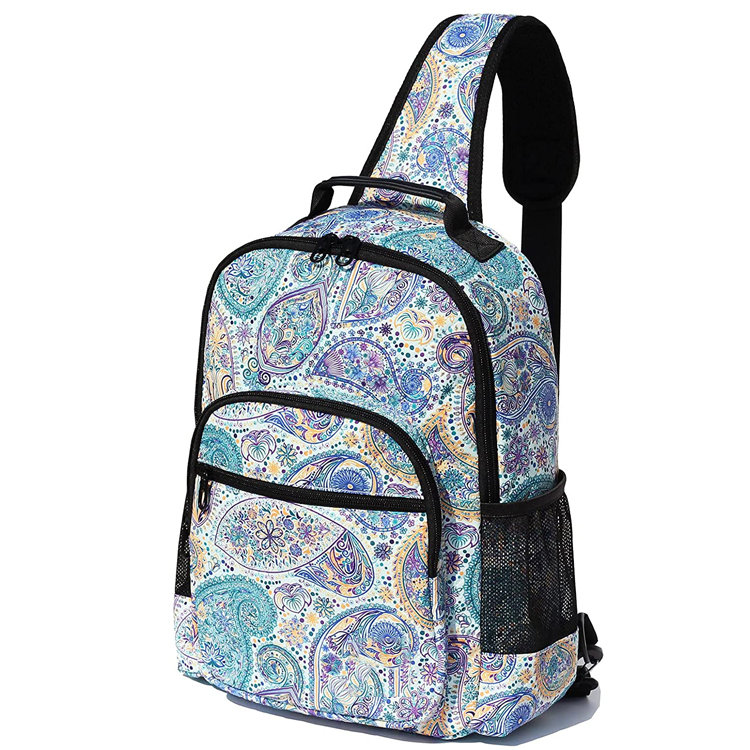 전체 인쇄 슬링 크로스 바디 하이킹 캐주얼 작은 레트로 숄더 백