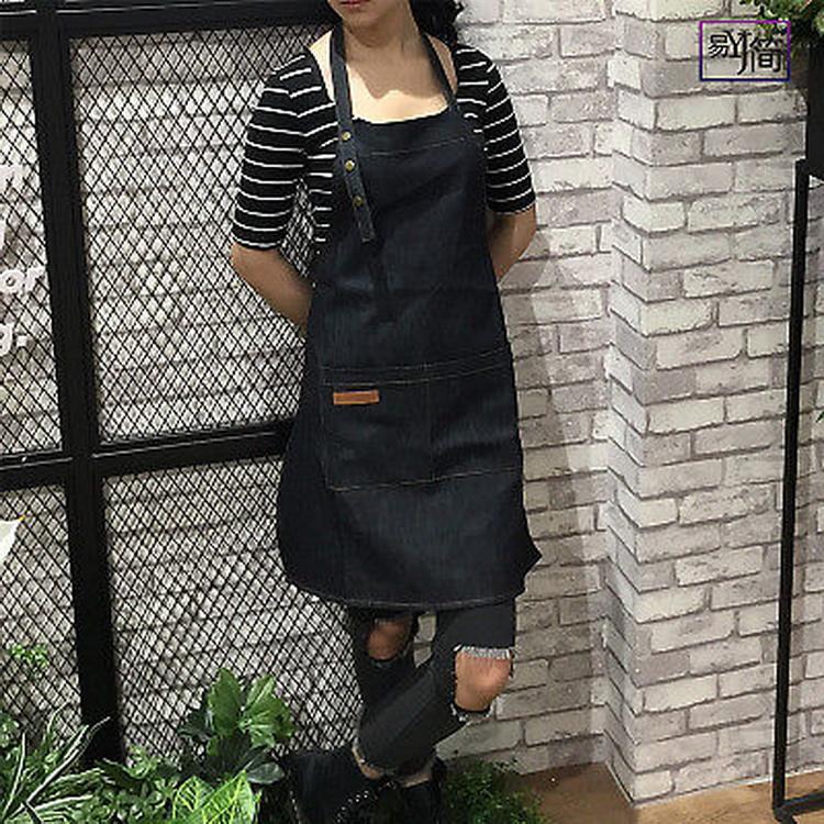주방용 최고 품질의 방수 데님 앞치마 헤비 듀티 셰프 진 앞치마