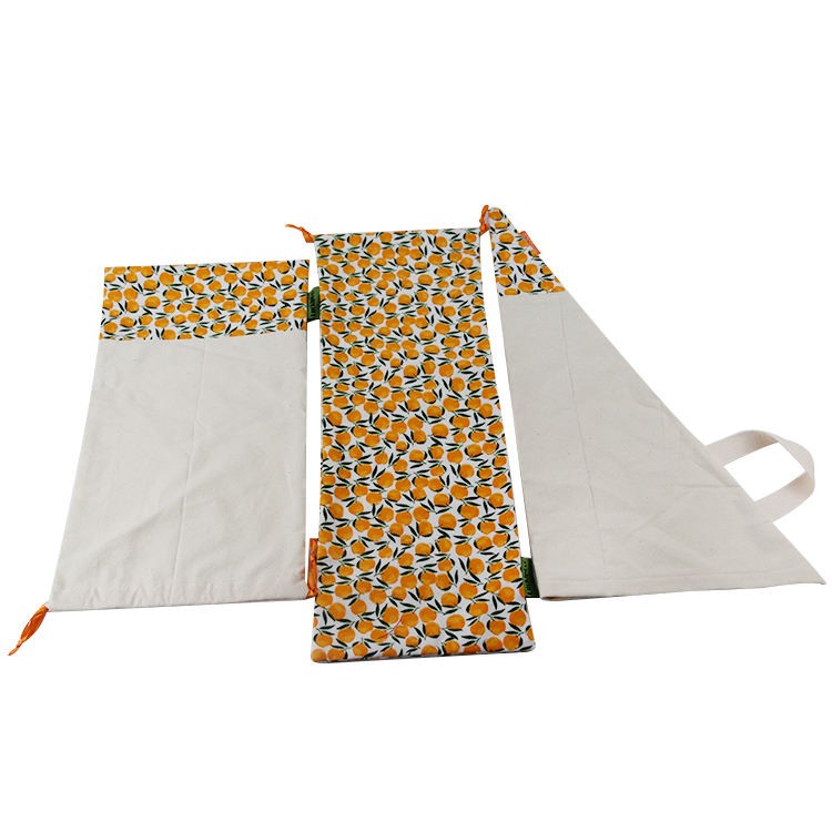 새로운 디자인 에코 인쇄 목화 꽃 포장  인쇄  빵 저장 졸라 매는 끈 가방 