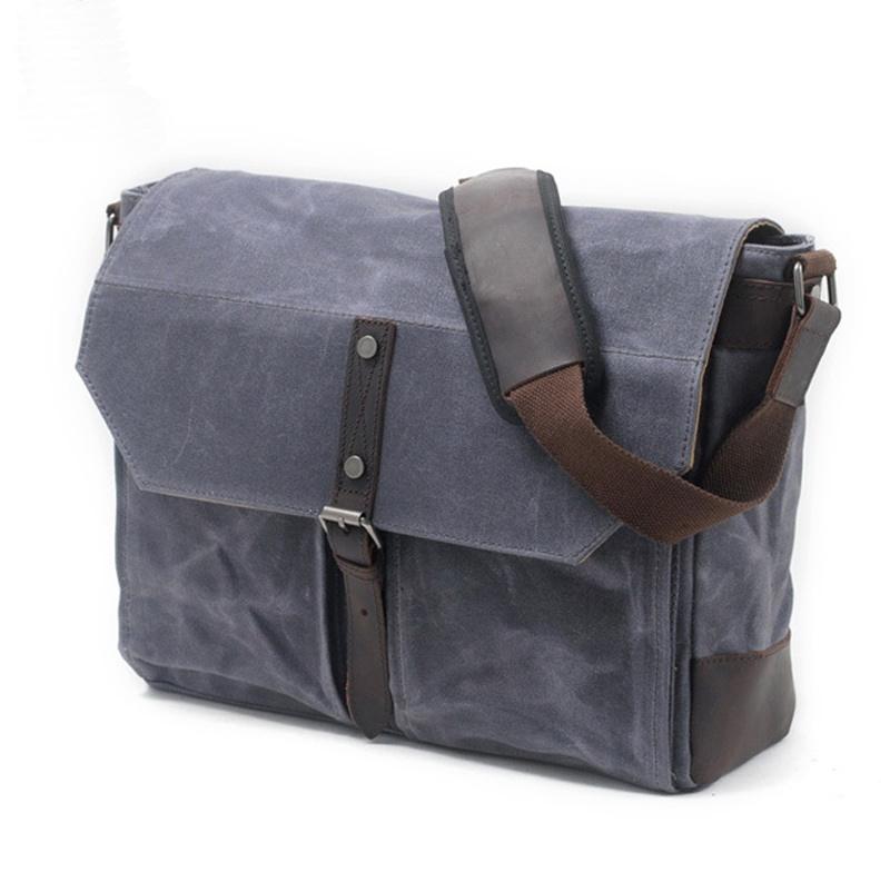 세련된 빈티지 헤비 듀티 방수  캔버스 메신저 숄더 크로스 바디 백