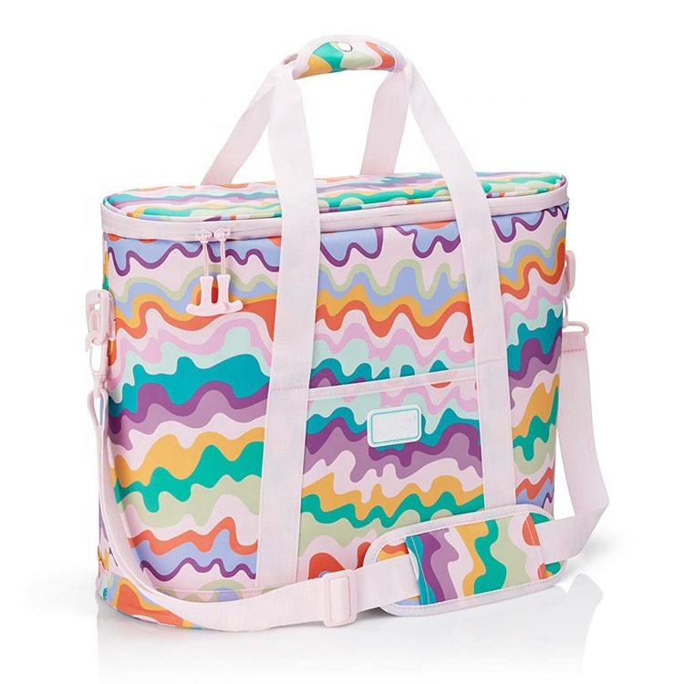 다채로운 열 냉동고 전체 인쇄 하이킹 휴대용 쿨러 가방 절연