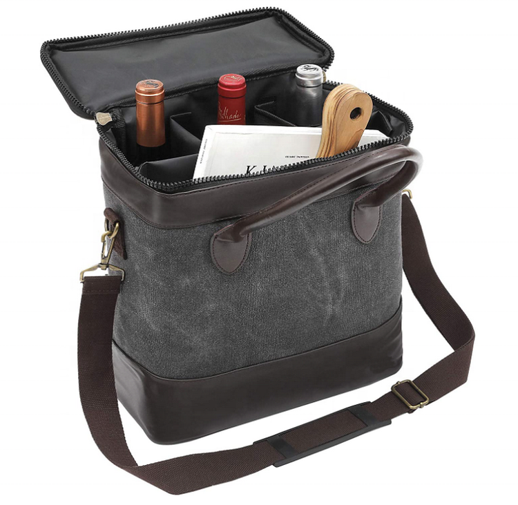 칸막이가 있는 럭셔리 방수 좋은 품질의 와인 병 쿨러 가방