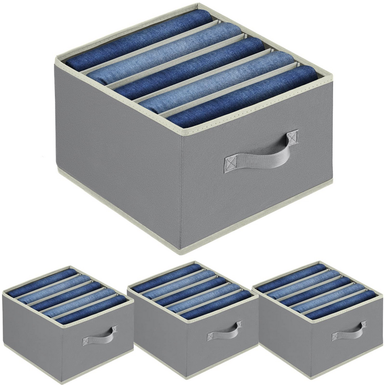 4 팩 휴대용 튼튼한  의류  대용량 청바지 티셔츠 옷장 보관 가방 