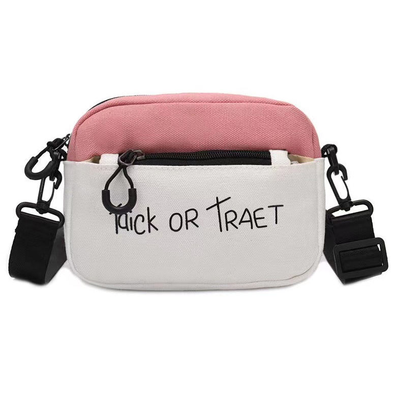 미니 캔버스 숄더백 도난 방지 작은 조절식 숄더백 