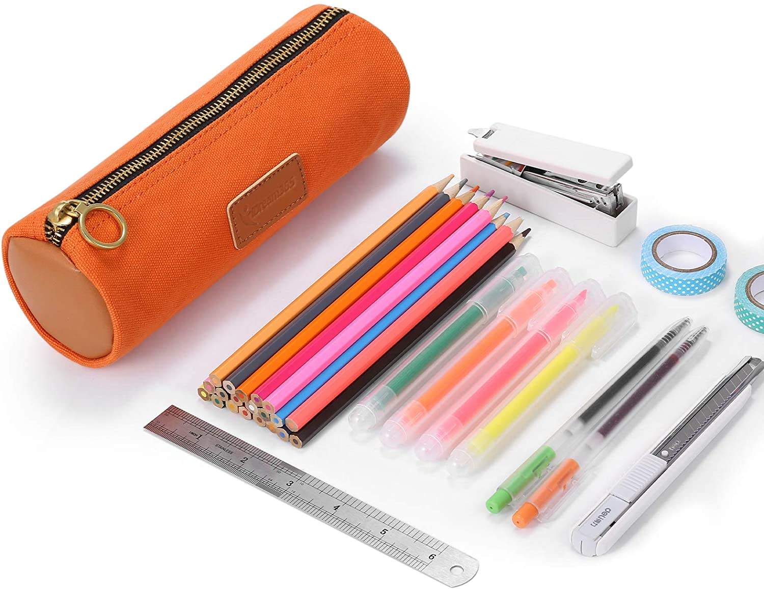 맞춤형 연필 가방 내구성 필통 가방, 황동 지퍼, 색상 디자인 - 노란색 연필 가방