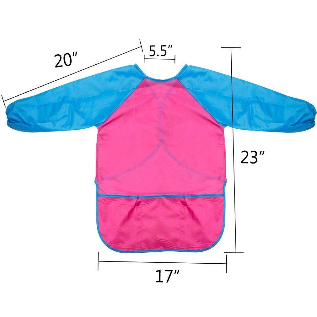 어린이 방수 아티스트 페인팅 앞치마 긴 소매와 3개의 포켓이 있는 키즈 아트 작업복