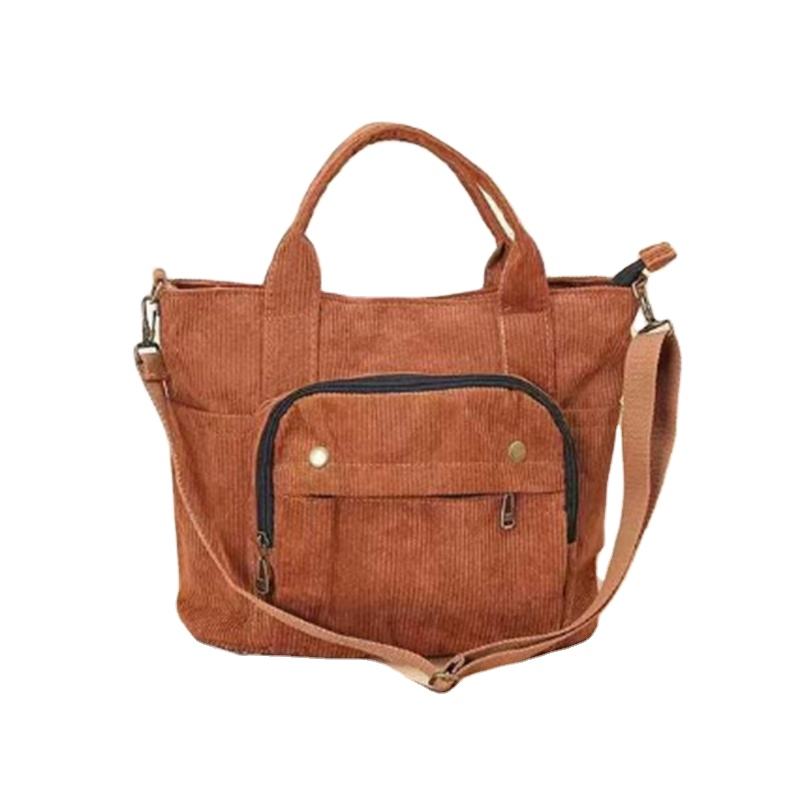 럭셔리 코듀로이 숙녀 빈티지 디자이너 쇼핑 솔리드 컬러 핸드백