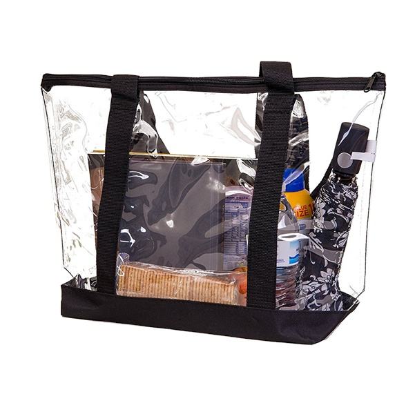 지퍼가 달린 여름 투명 플라스틱 비닐 여성 비치 타월 가방