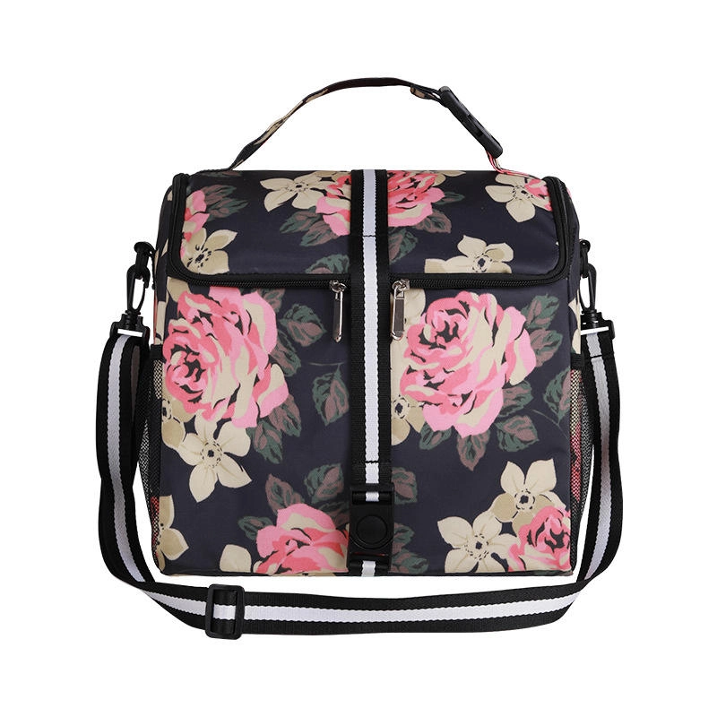  대형 열 절연 누출 방지 친환경 캔버스 코팅 피크닉 점심 쿨러 백 