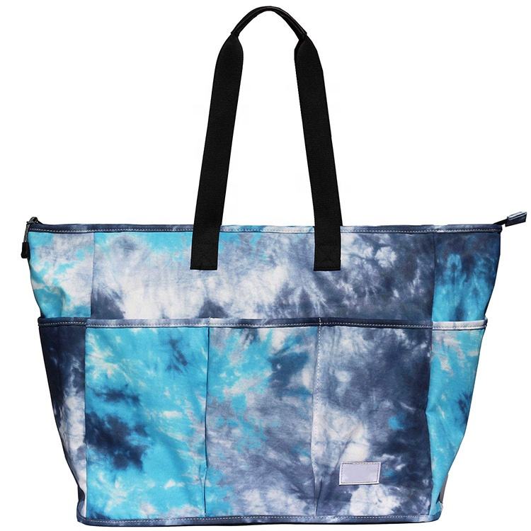 수화물 소매를 가진 여자스포츠 경량 인쇄 토트 여행 가방