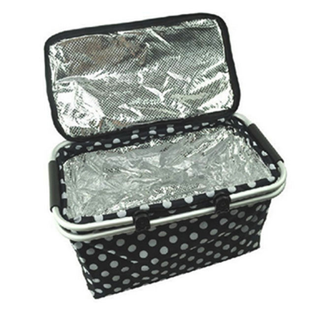 식품 등급 알루미늄 프레임 PEVA 라이닝 접이식 접이식 피크닉 쿨러 바구니 토트 백