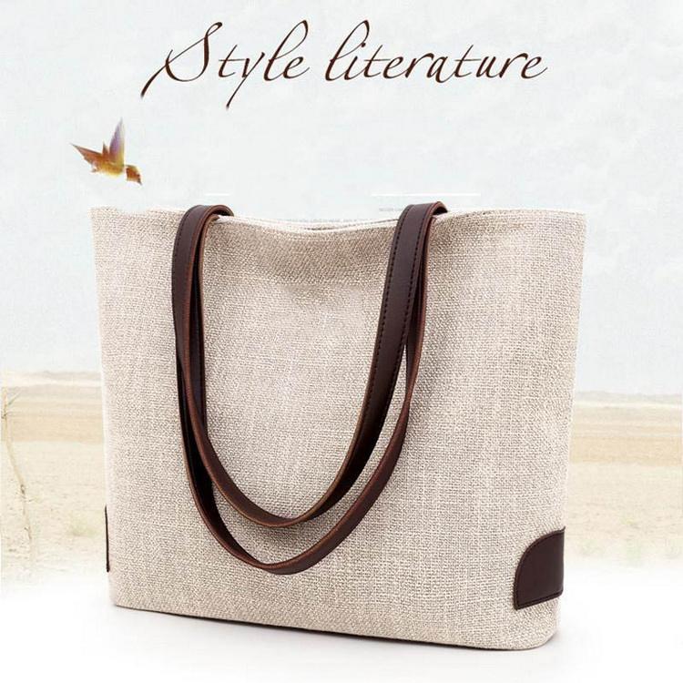 다기능 토트 황마 린넨 캔버스  린넨 황마 캔버스 토트 백 