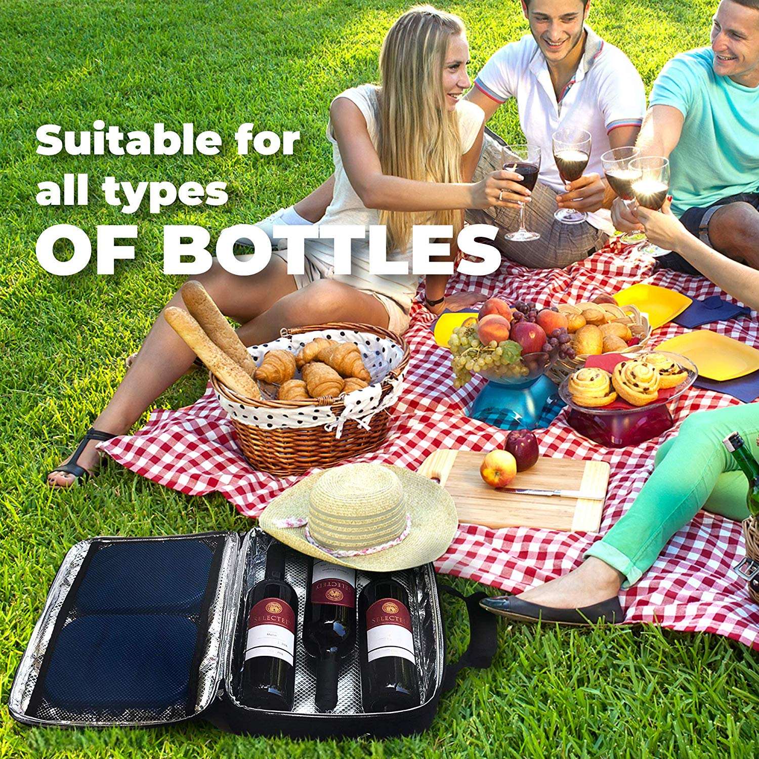 10개의 음료수 캔에 맞는 절연 슬림형 쿨러 얇고 평평한 쿨러 런치 백 - 2개의 무료 슬림형 재사용 가능한 아이스팩