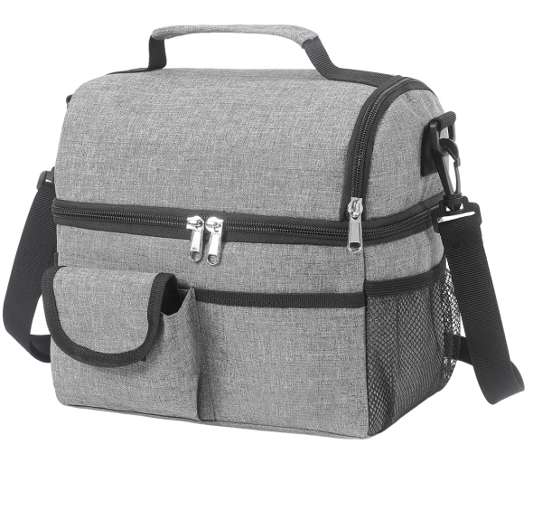 대형 2 구획 절연 점심 가방