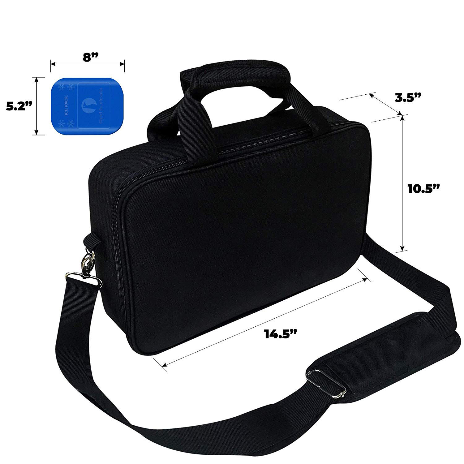 10개의 음료수 캔에 맞는 절연 슬림형 쿨러 얇고 평평한 쿨러 런치 백 - 2개의 무료 슬림형 재사용 가능한 아이스팩