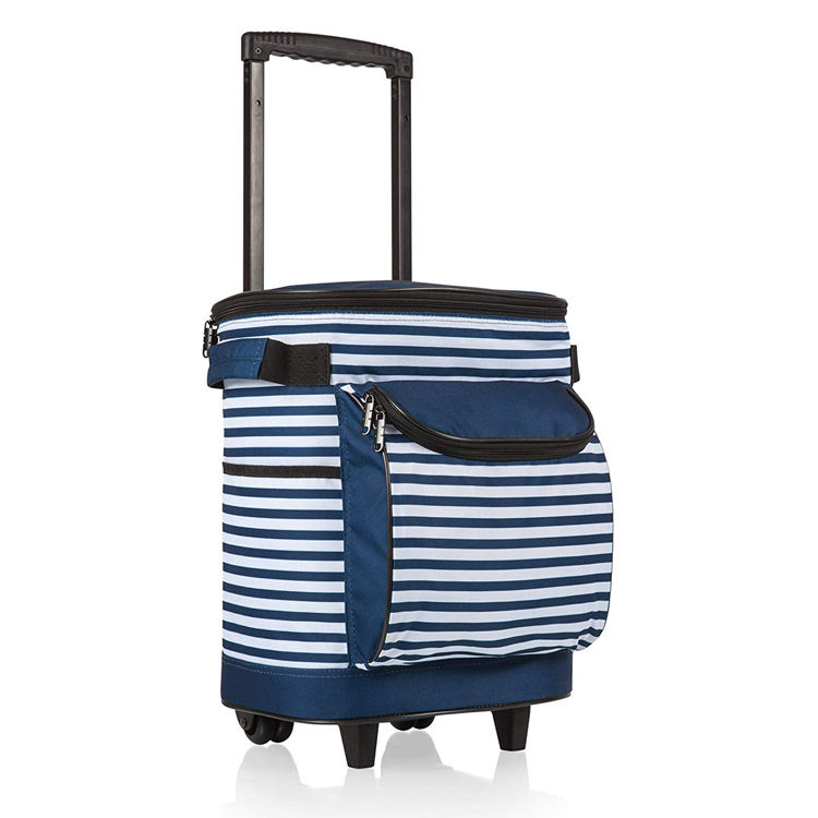 바퀴가 달린 대형 롤링 야외 절연 점심 가방 트롤리 피크닉 쿨러 백