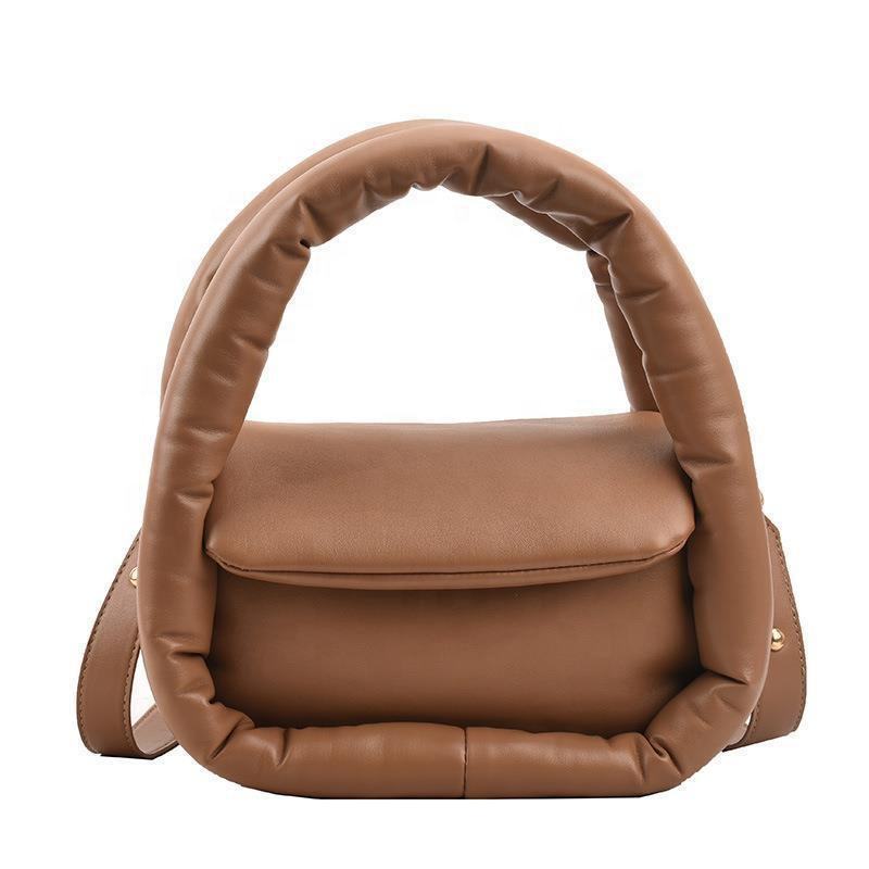 뜨거운 판매 여성 캐주얼 푹신한  스퀘어 나일론 패딩 작은 퍼퍼 토트 백