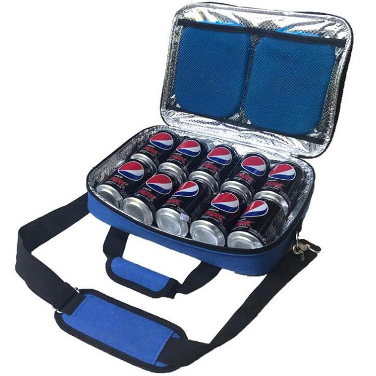 휴대용 6 팩 병 쿨러 맥주 병  절연 점심 쿨러 백 10 음료 캔