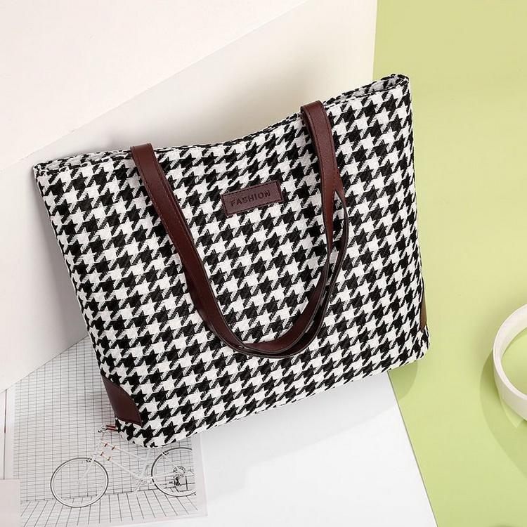 패션 리넨 캔버스친환경 리넨 토트 백 직조 패턴 핸드백