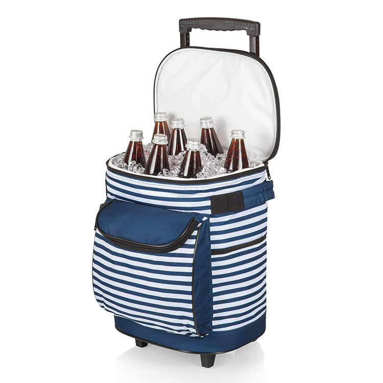 바퀴가 달린 대형 롤링 야외 절연 점심 가방 트롤리 피크닉 쿨러 백