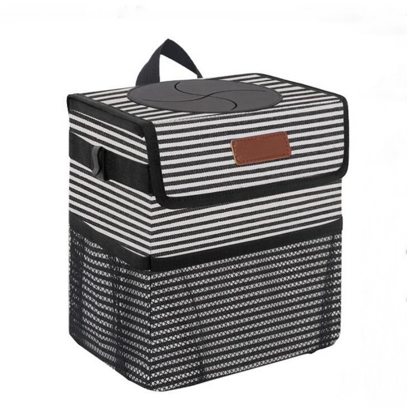 정면 뒤 좌석 차 쓰레기통 뚜껑을 가진 가방