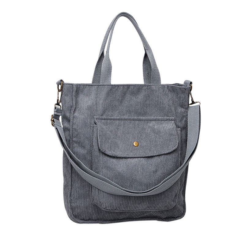 멀티 포켓 코듀로이 토트  크로스 바디 백 핸드백 