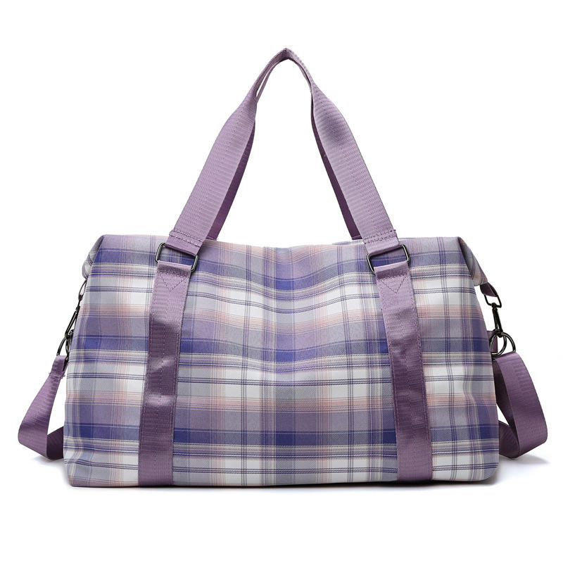 럭셔리 디자이너  보라색  스포츠 체육관 체크 패턴  여성 가방