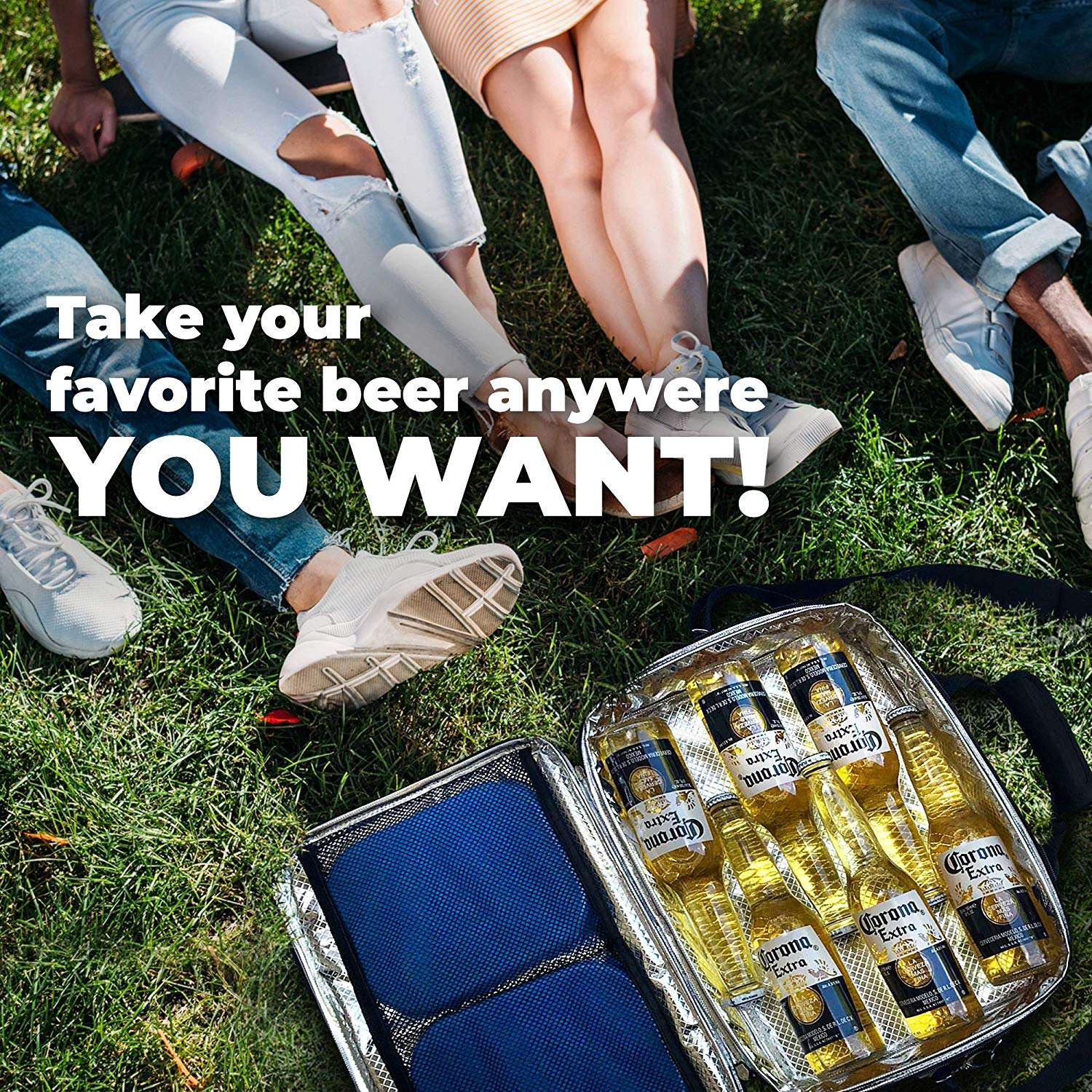10개의 음료수 캔에 맞는 절연 슬림형 쿨러 얇고 평평한 쿨러 런치 백 - 2개의 무료 슬림형 재사용 가능한 아이스팩