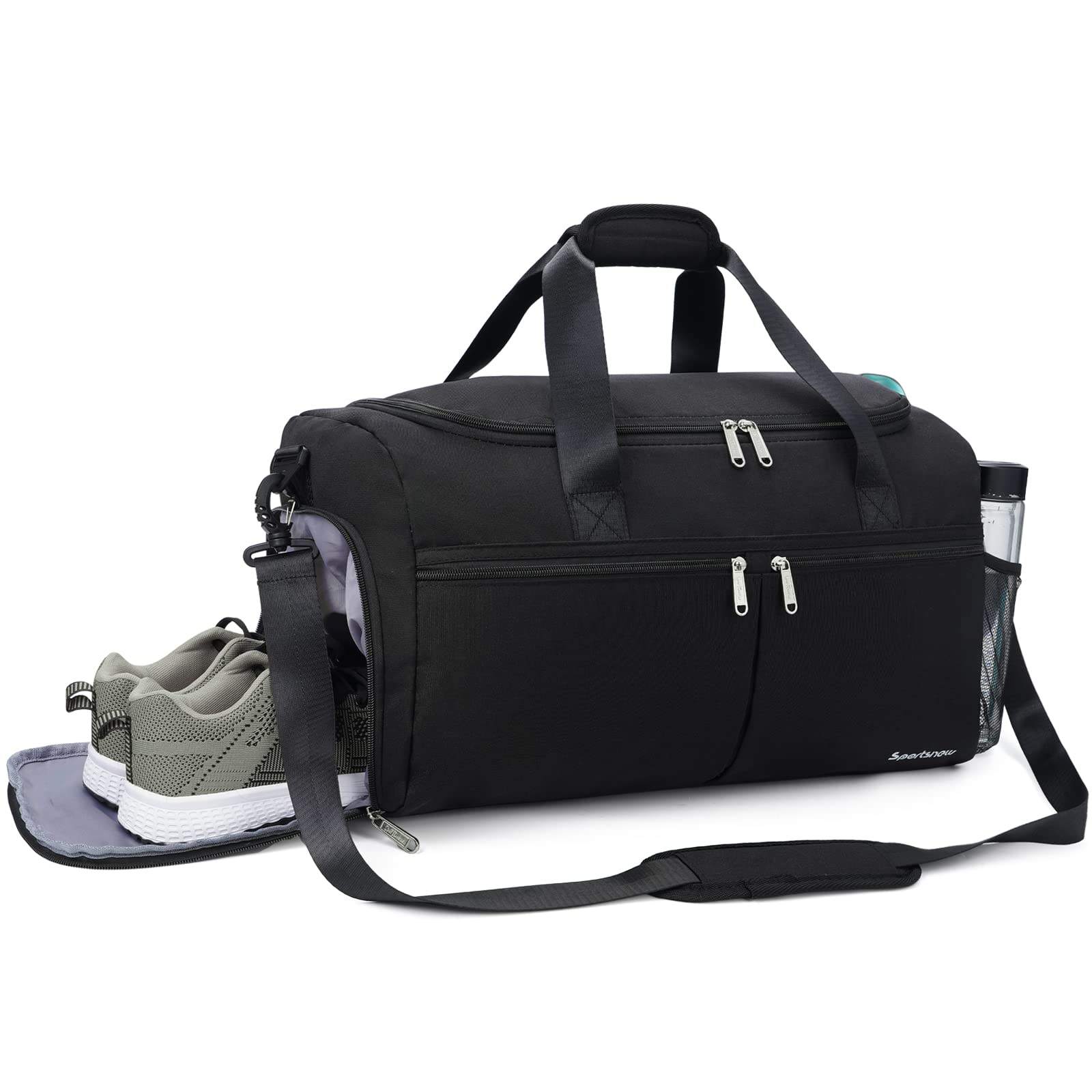 대용량  방수 스포츠 체육관 신발 수납 공간이있는  블랙  백